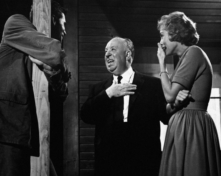 Anthony Perkins Alfred Hitchcock Janet Leigh on Psycho Set